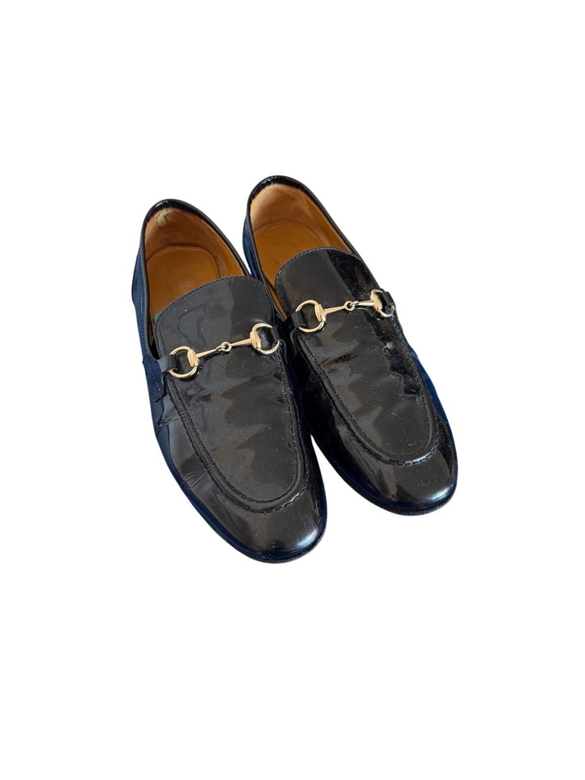 Gucci Women's Black Patenet Leather Horsebit Loafers